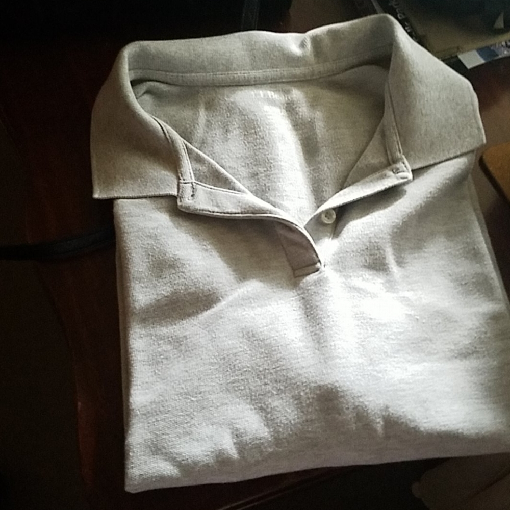 Llbean xl gray polo top